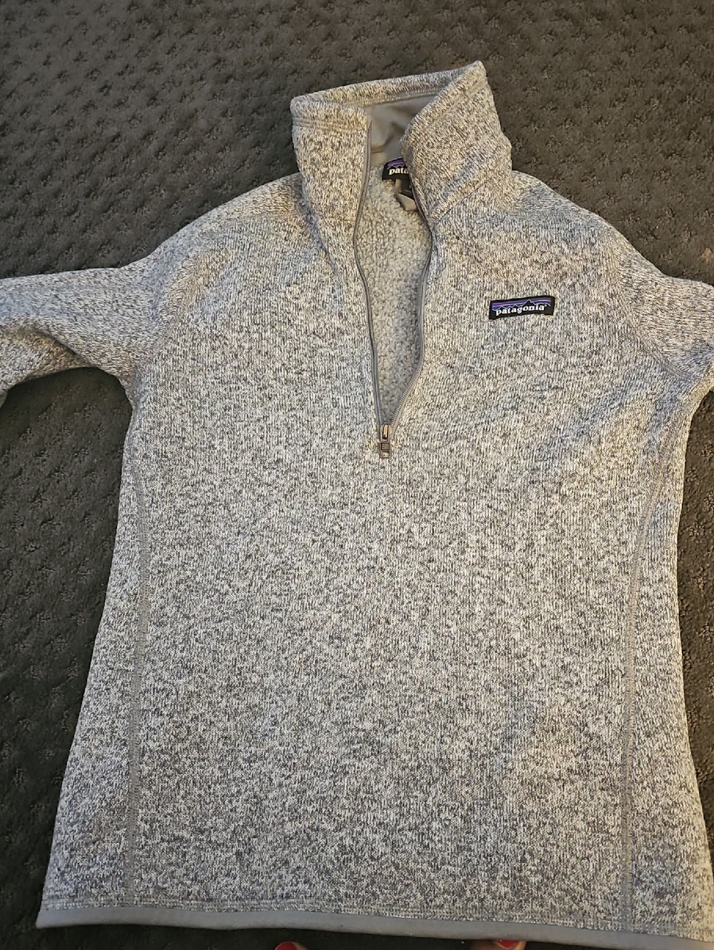 Patagonia Women's Heather Gray Quarter-Zip Turtleneck Sweater